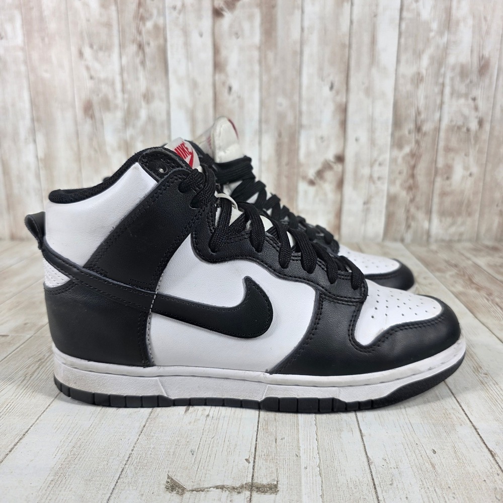 Nike Dunk High Retro‎ Panda Black White Leather Sneakers DD1399 103 Women US 6.5